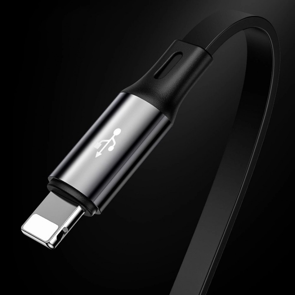 Câble Extensible 3 en 1 Baseus Golden Loop USB - Micro USB / Lightning / USB-C (3.5A) 35cm - 120cm (CAMLT-JH01) - Noir