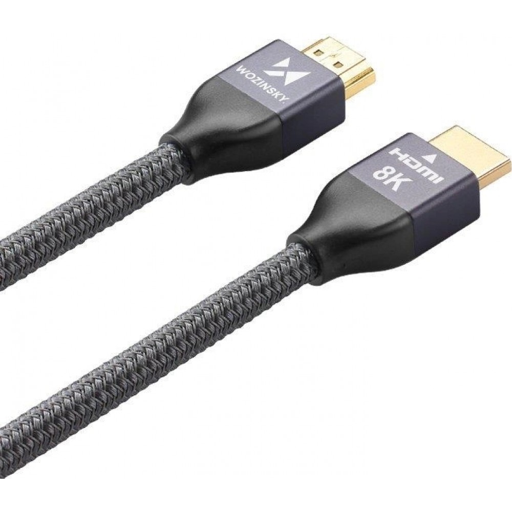 Wozinsky HDMI 2.1 Kabel 8K 60 Hz 48 Gbps / 4K 120 Hz / 2K 144 Hz (1 m) - Silber