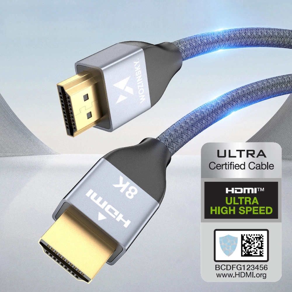 HDMI 2.1 Kabel 8K 60 Hz 48 Gbps / 4K 120 Hz / 2K 144 Hz (3 m) Wozinsky - Silber
