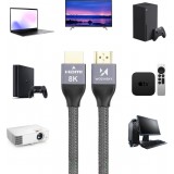 HDMI 2.1 Kabel 8K 60 Hz 48 Gbps / 4K 120 Hz / 2K 144 Hz (3 m) Wozinsky - Silber