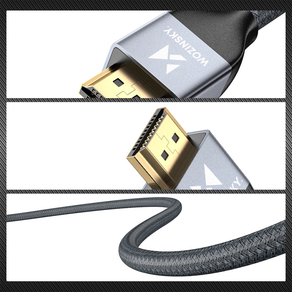 HDMI 2.1 Kabel 8K 60 Hz 48 Gbps / 4K 120 Hz / 2K 144 Hz (3 m) Wozinsky - Silber