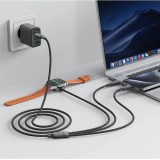 Câble USB-C 3 en 1 100W Acefast C6-11 (2x USB-C / 1x Apple Watch) 480Mb/s (1.2 m) - Noir