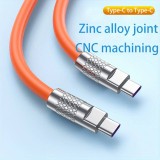 USB-C zu USB-C Ladekabel (2m) robust und bunt mit stylischem Kopf aus Aluminium - Violett