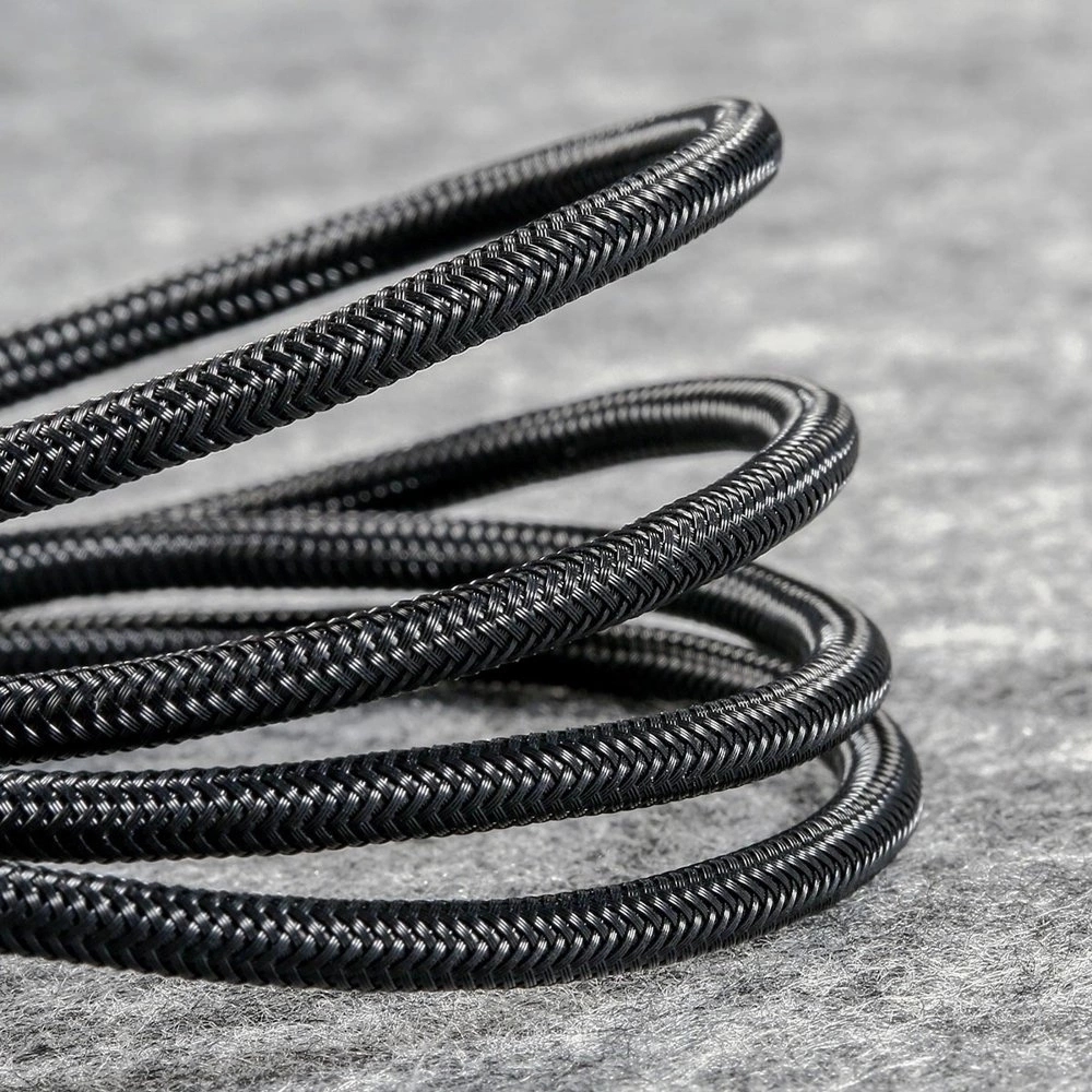 Câble USB 4 en 1 (1x Lightning, 2x USB-C, 1x Micro USB) tressé nylon 3.5A (1.2 m) - Noir