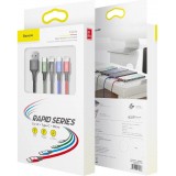 Câble USB 4 en 1 (1x Lightning, 2x USB-C, 1x Micro USB) tressé nylon 3.5A (1.2 m) - Noir