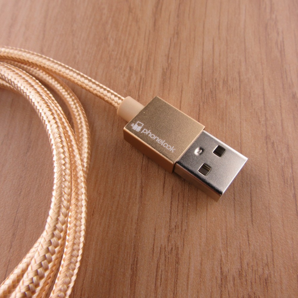 Ladekabel (1m) USB-A auf USB-C - Nylon PhoneLook - Gold