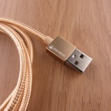 Ladekabel (1m) USB-A auf USB-C - Nylon PhoneLook - Gold