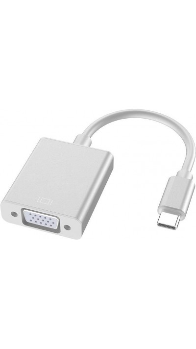 USB-C zu VGA (1080p) Adapterkabel Konverter Unterstützung Hot Plug-in - Silber