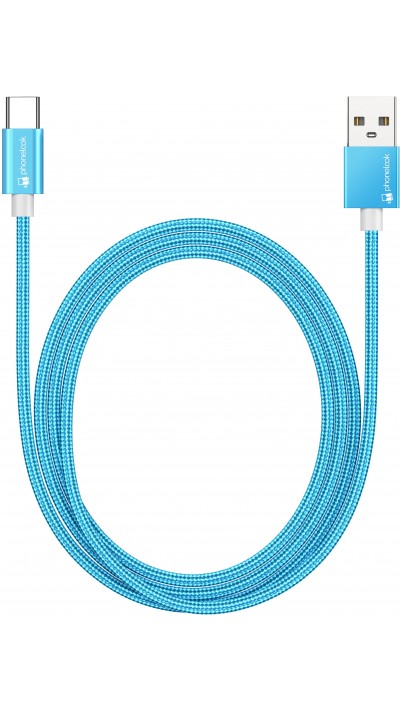 Ladekabel (1.5 m) USB-A auf USB-C - Nylon PhoneLook - Hellblau