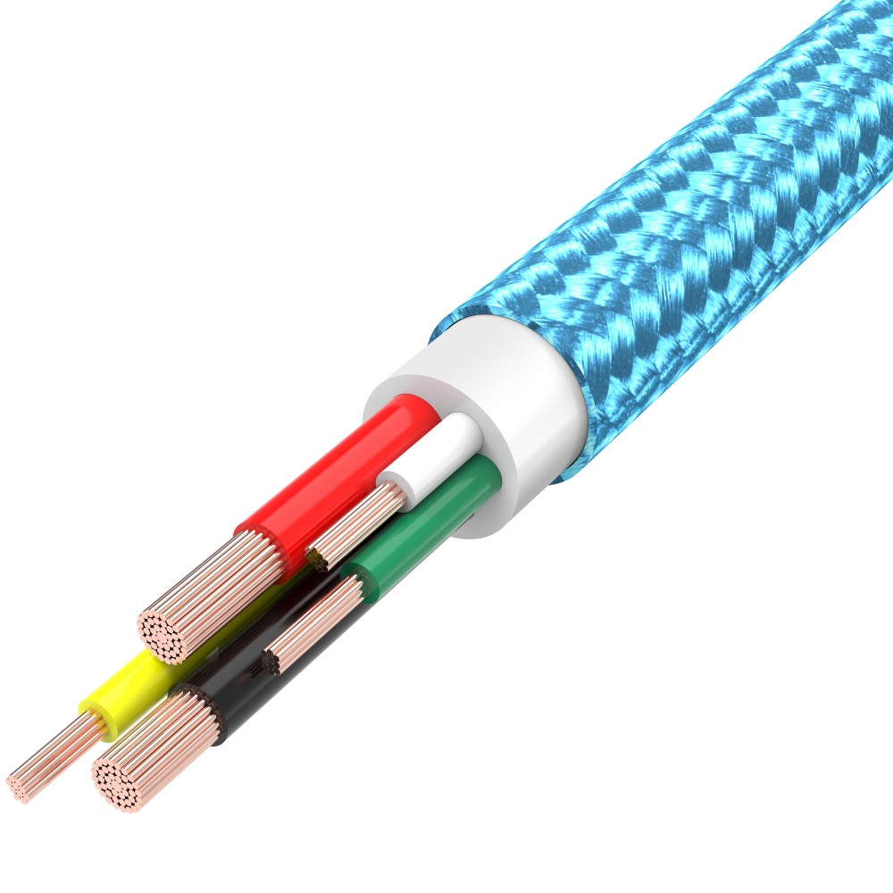 Ladekabel (1.5 m) USB-C auf USB-C - Nylon PhoneLook - Hellblau