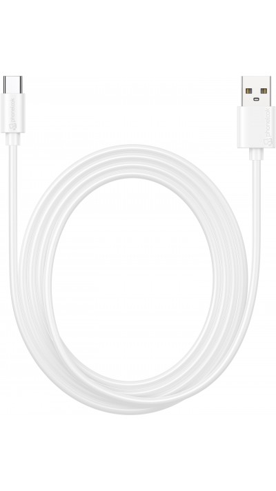 USB-A auf USB-C Ladekabel Datenkabel (2 m) - PhoneLook - Weiss