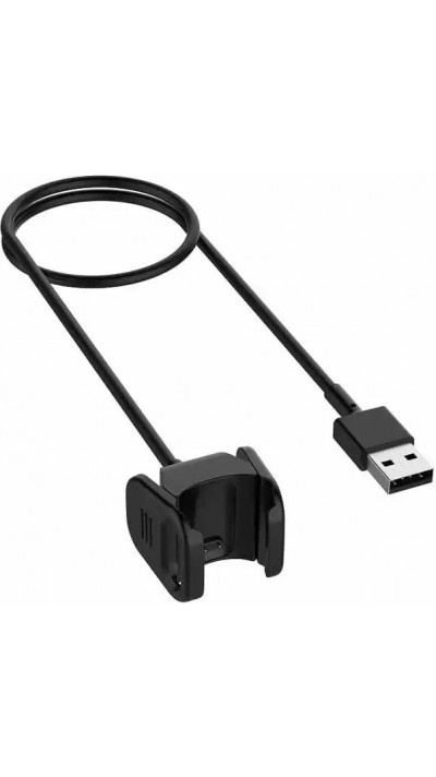 1 Meter Ladekabel Ladegerät USB für Fitbit 3/4 - Schwarz - Fitbit Charge 3 / 4