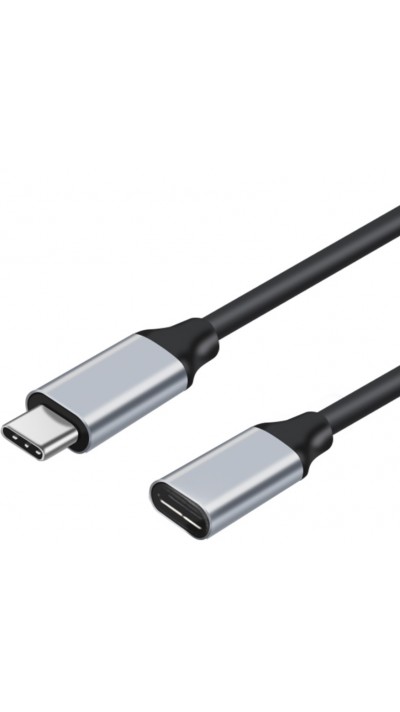 USB-C Verlängerungskabel (1 m) mit USB-C Stecker - USB Stick Speicher - Schwarz