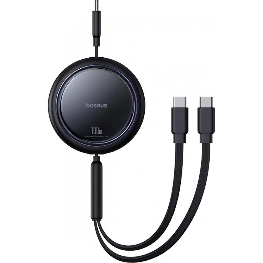 Baseus Bright Mirror Series 2x USB-C 100W (1 m) Aufrollbares Kabel - Schwarz
