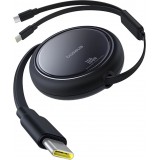 Baseus Bright Mirror Series 2x USB-C 100W (1 m) Aufrollbares Kabel - Schwarz