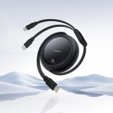 Baseus Bright Mirror Series 2x USB-C 100W (1 m) Aufrollbares Kabel - Schwarz