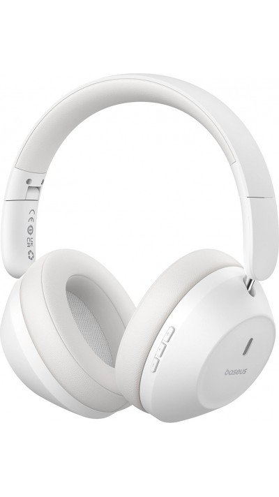 Baseus Bass 30 Max Drahtlose On-Ear Bluetooth 5.3 Kopfhörer Kabellos Hochwertig Soundqualität - Weiss