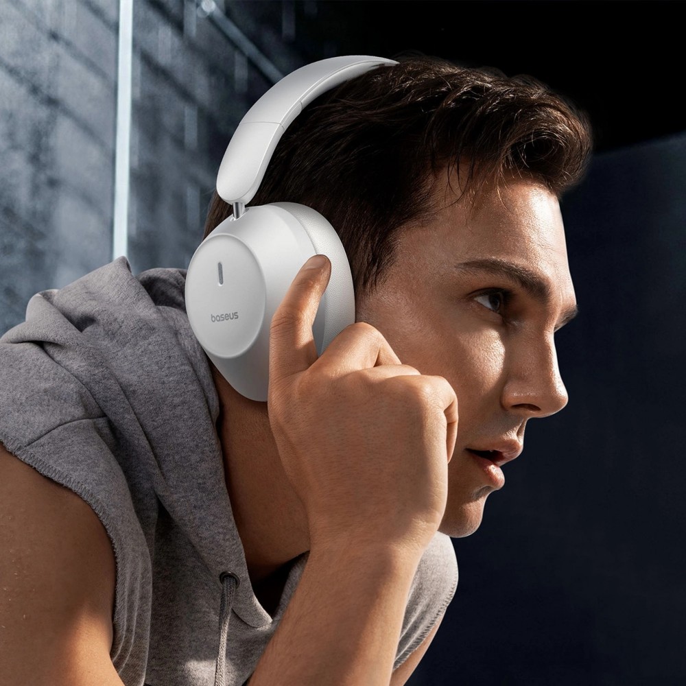 Baseus Bass 30 Max Drahtlose On-Ear Bluetooth 5.3 Kopfhörer Kabellos Hochwertig Soundqualität - Weiss
