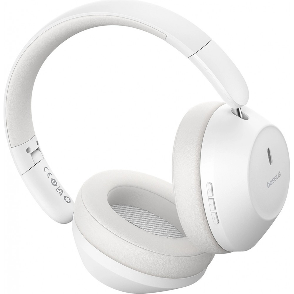 Baseus Bass 30 Max Drahtlose On-Ear Bluetooth 5.3 Kopfhörer Kabellos Hochwertig Soundqualität - Weiss