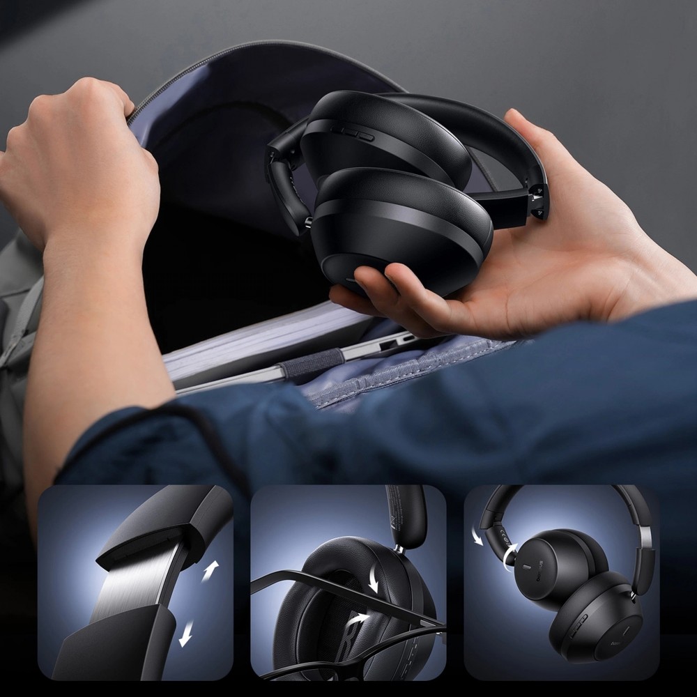 Baseus Bass 30 Max Kabellose On-Ear Bluetooth 5.3 Kopfhörer Hochwertiger Sound Leistungsstarker Bass - Schwarz