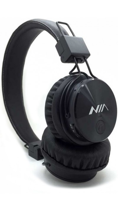 NIA X3 - Kabellose Bluetooth Kopfhörer On-Ear tiefer Bass Inkl. AUX/SD Karten Anschluss - Schwarz