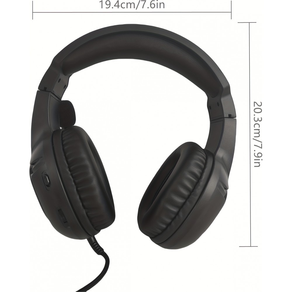 SOULBYTES S20 RGB Gaming Headset mit Surround-Sound Mikrofon für PS4 / PS5 / XBOX / PC 3.5 mm - Schwarz