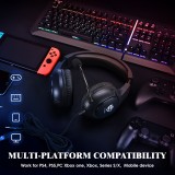 SOULBYTES S20 RGB Gaming Headset mit Surround-Sound Mikrofon für PS4 / PS5 / XBOX / PC 3.5 mm - Schwarz