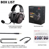 HAVIT 3.5mm Gaming Headset mit 3D Surround Sound und abnehmbarem Mikrofon für Xbox, PlayStation, PC, Switch - Schwarz