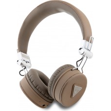Bluetooth Kopfhörer Guess On-Ear Premium mit Dreieckslogo Kunstleder - Braun