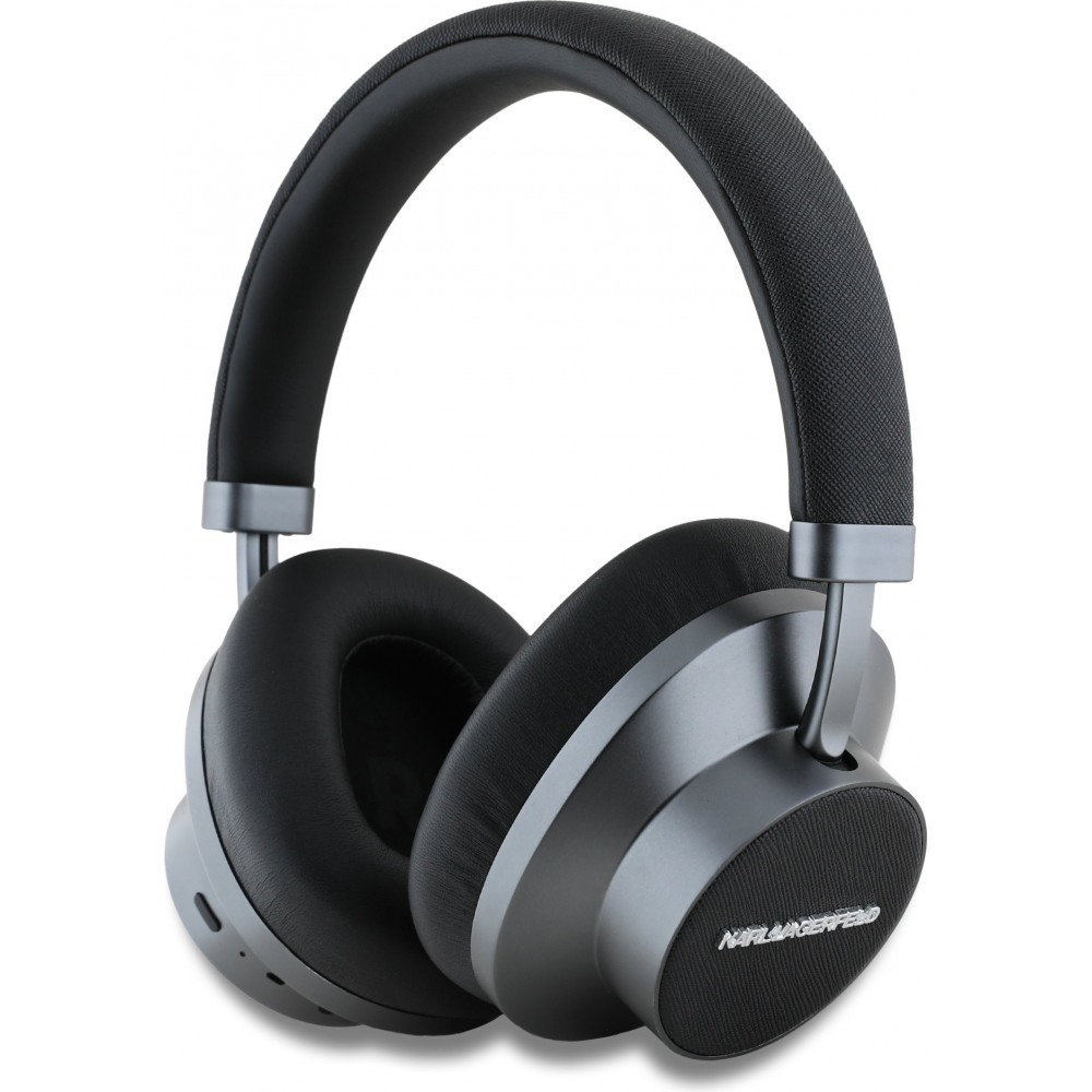 Bluetooth Kopfhörer Karl Lagerfeld Saffiano ANC/ENC Hochwertiger Audio mit Box - Schwarz