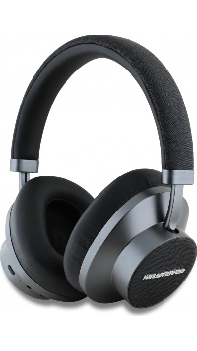 Bluetooth Kopfhörer Karl Lagerfeld Saffiano ANC/ENC Hochwertiger Audio mit Box - Schwarz