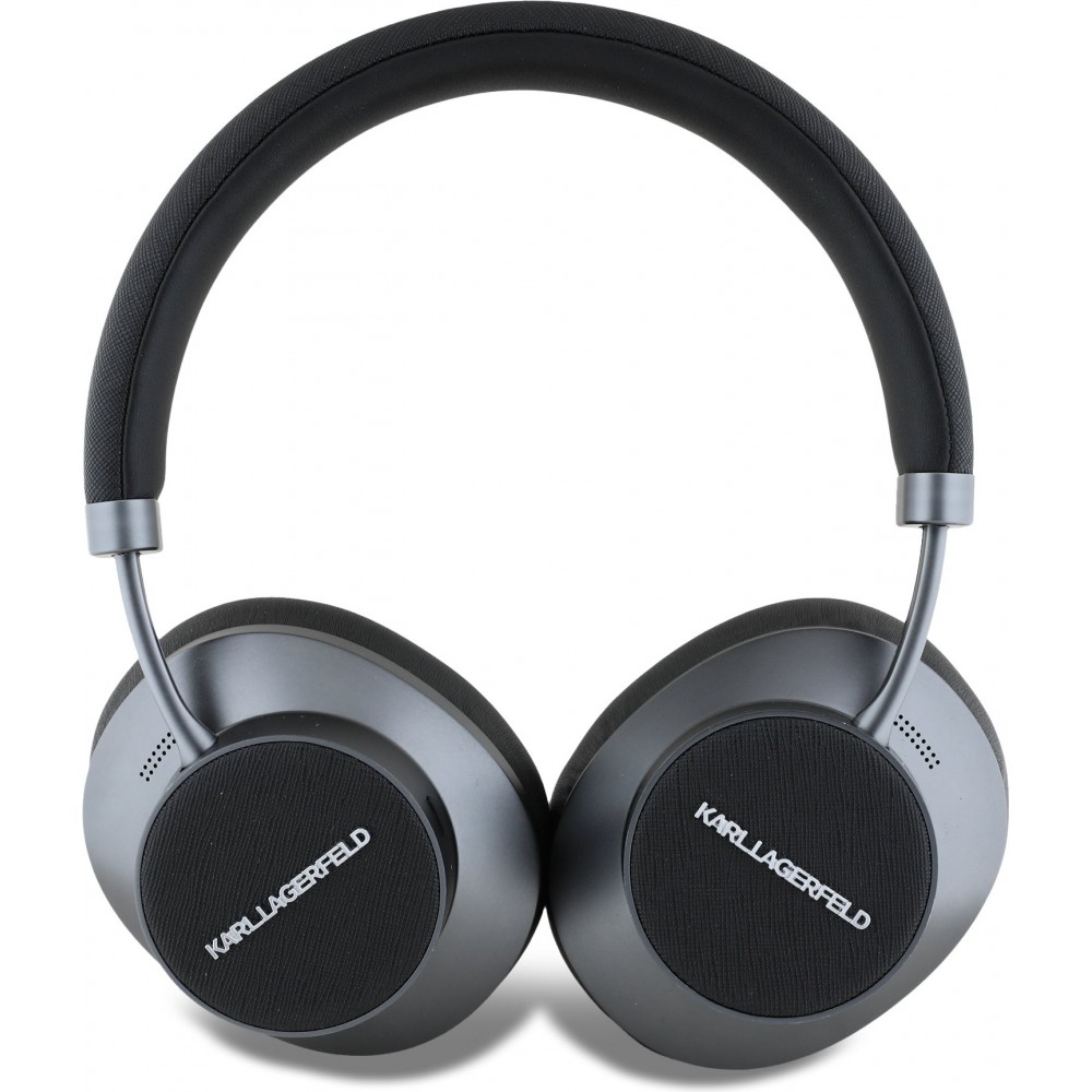 Bluetooth Kopfhörer Karl Lagerfeld Saffiano ANC/ENC Hochwertiger Audio mit Box - Schwarz