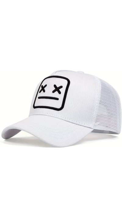 Baseballkappe aus atmungsaktivem Mesh - Unisex Trucker Cap mit Trendmotiv - Weiss