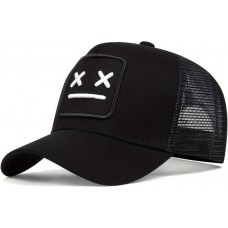 Baseballkappe aus atmungsaktivem Mesh - Unisex Trucker Cap mit Trendmotiv - Schwarz