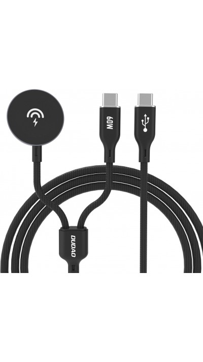Dudao A12MaxC PD60W 2-in-1 Ladegerät Apple Watch USB-C Schnellladegerät - Schwarz