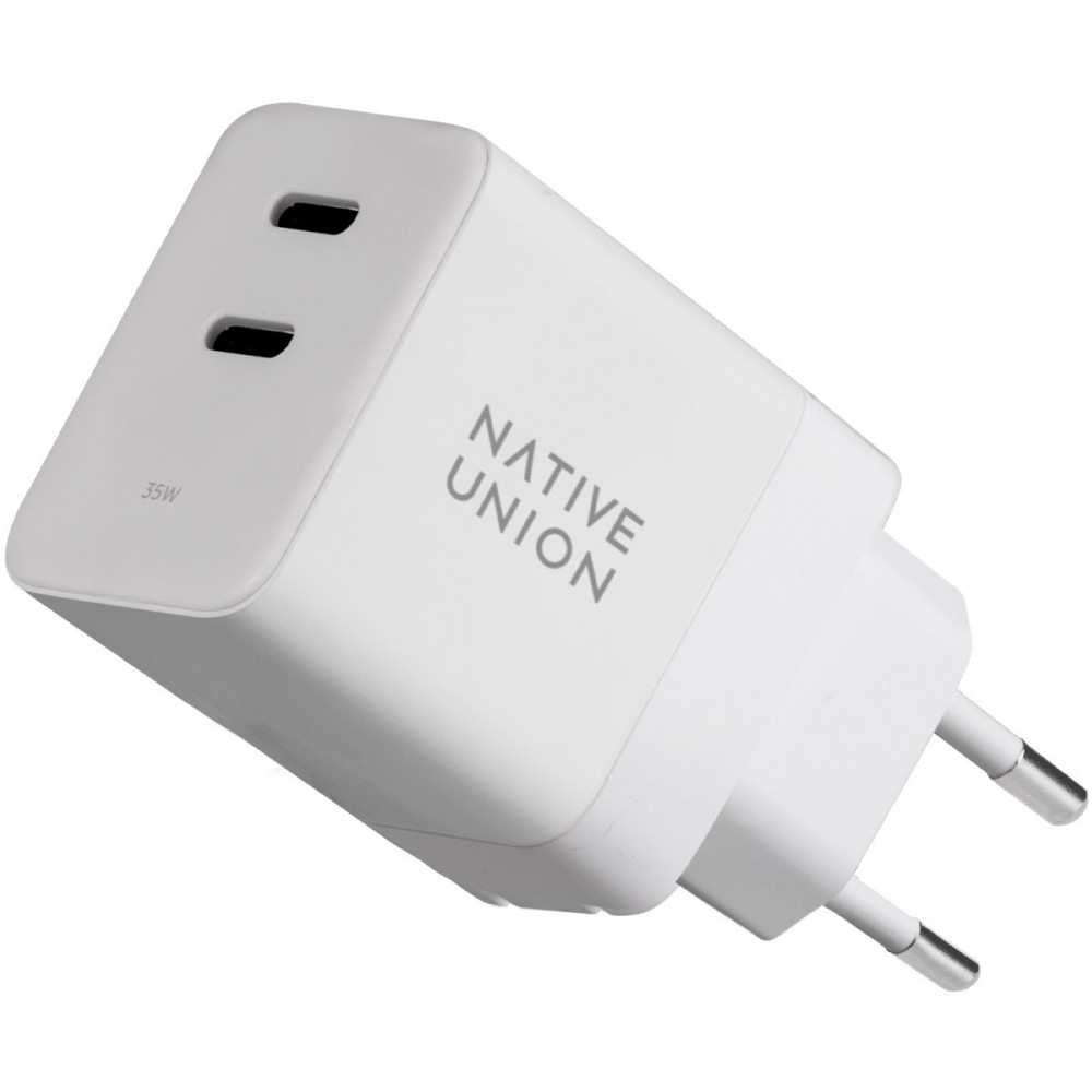 Native Union Ladegerät 2 x USB-C PD 35W GaN Fast Charge - Weiss