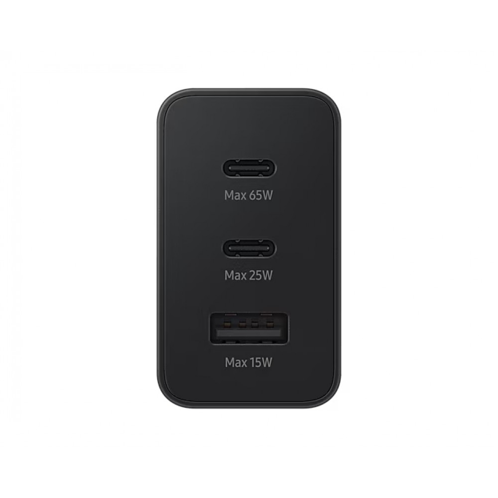 Chargeur Samsung 65W PD Power Delivery Trio EP-T6530N (2x USB-C, 1x USB-A) - Noir