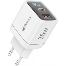 Ladestecker USB-A und USB-C GaN/PD3.0 35W mit LED Anzeige Ultra Leistung PhoneLook - Weiss