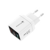 Ladestecker USB-A und USB-C GaN/PD3.0 35W mit LED Anzeige Ultra Leistung PhoneLook - Weiss