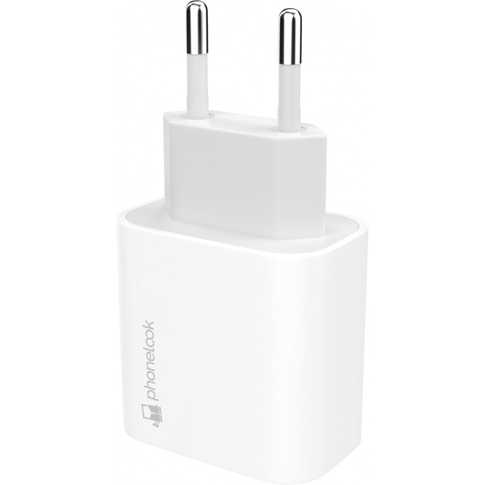 20W USB-C Ladegerät mit 1m Ladekabel USB-C (Android/iPhone 15) - Weiss