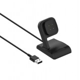 USB-Ladegerät mit Ständer für Fitbit Versa 3 - 4 und Fitbit Sense 1 - 2 - Schwarz