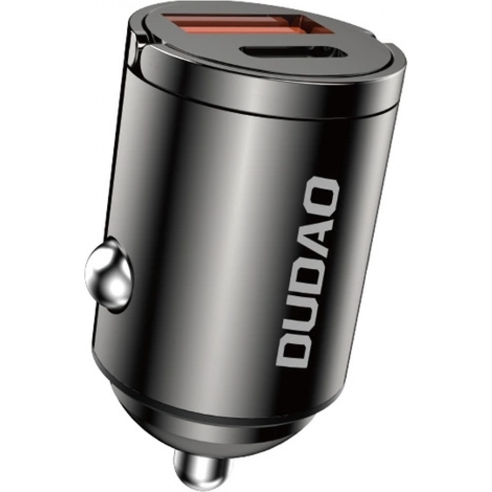 Chargeur de voiture mini Dudao R3MAX 48W QC PD rapide USB-A / USB-C - Noir