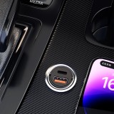 Chargeur de voiture mini Dudao R3MAX 48W QC PD rapide USB-A / USB-C - Noir