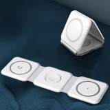 Dudao A11N 15W faltbares 3-in-1 Induktionsladegerät mit USB-C Kabel - Weiss