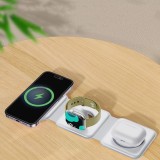 Dudao A11N 15W faltbares 3-in-1 Induktionsladegerät mit USB-C Kabel - Weiss