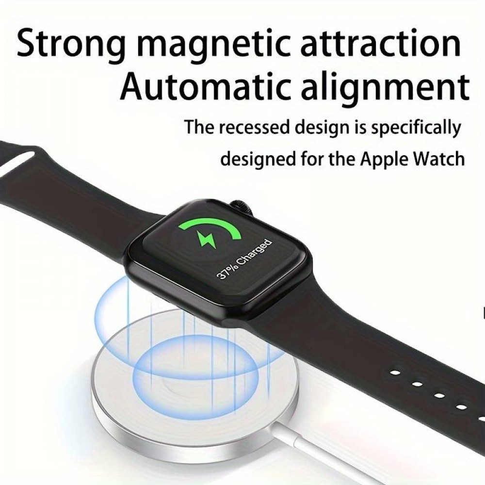 Magnetisches Qi Ladegerät MagSafe 3 in1 wireless charging für iPhone / Apple Watch / AirPods & USB-C - Weiss
