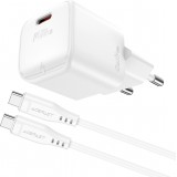 Acefast A77 Mini PD 30W GaN Wandladeger&auml;t USB-C Kabel Schnellladung - Weiss