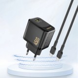 Dudao A28 45W GaN USB-C Schnellladegerät Wandladegerät kompakt - Schwarz