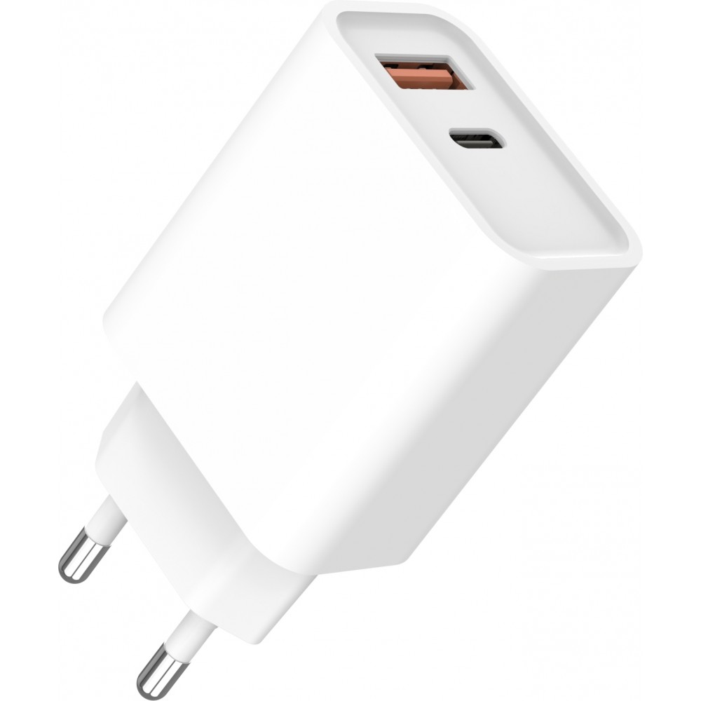 Schnellladegerät 25W USB-A und USB-C - Dual-Netzadapter - Weiss