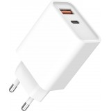 Schnellladegerät 25W USB-A und USB-C - Dual-Netzadapter - Weiss